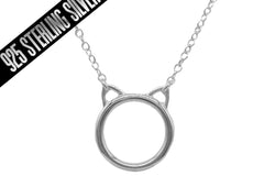 Kitty Ears O ring Solid 925 Sterling Silver BDSM Locking Day Collar    g4