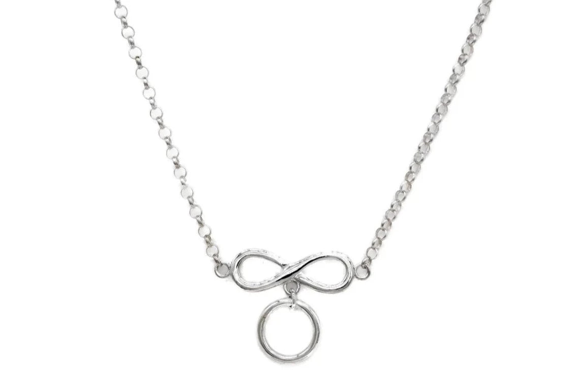 BDSM Submissive 24/7 Locking Day Collar  Infinity with O- Ring Solid 925 Sterling Silver  g4