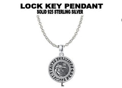 BDSM Dominant Gift - Custom Viking Wolf Pendant Necklace with Secret Key Option Solid 925 Sterling Silver