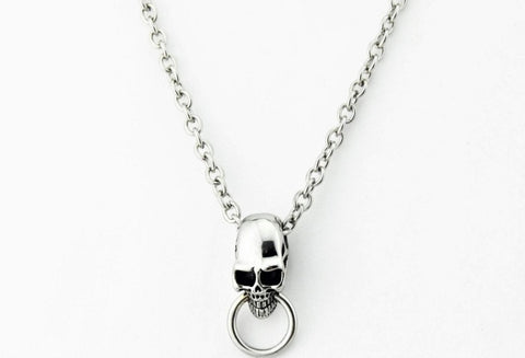 Skull O Ring BDSM Locking Submissive Day Collar 316L Surgical Stainless Steel Deluxe   s2