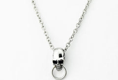 BDSM Locking Submissive Day Collar 316L Surgical Stainless Steel Deluxe Skull O Ring  s2