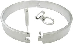 Classic Eternal High Quality BDSM Locking Solid Flat 316L Stainless Steel Solid Very Heavy 17MM Locking Neck Cuff  Collar w/ Removable O ring