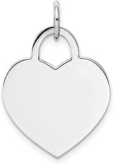 BDSM Dominant Gift:  Custom Engraved Solid 14K Gold Large Heart Tag Necklace (Yellow, Pink, White)