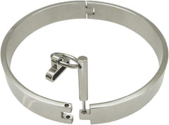 Classic Eternal High Quality BDSM Locking Solid Flat 316L Stainless Steel Solid Very Heavy 17MM Locking Neck Cuff  Collar w/ Removable O ring