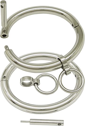 High Quality 316L  Stainless Steel Round Lockable Wrist Ankle Cuffs with Removable O Ring