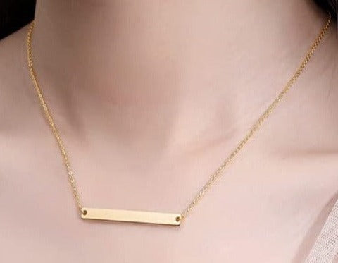 BDSM Dom Domme Gift Petite Minimalist Bar tag with custom engraving saying My Mommy in Solid 14k gold  Yellow, Pink, white