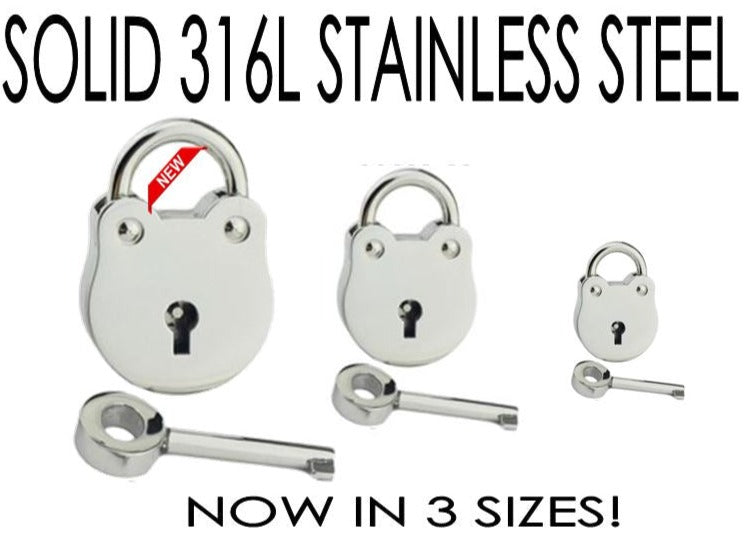 Solid 316L Surgical Stainless Steel Round Locks - 3 Sizes