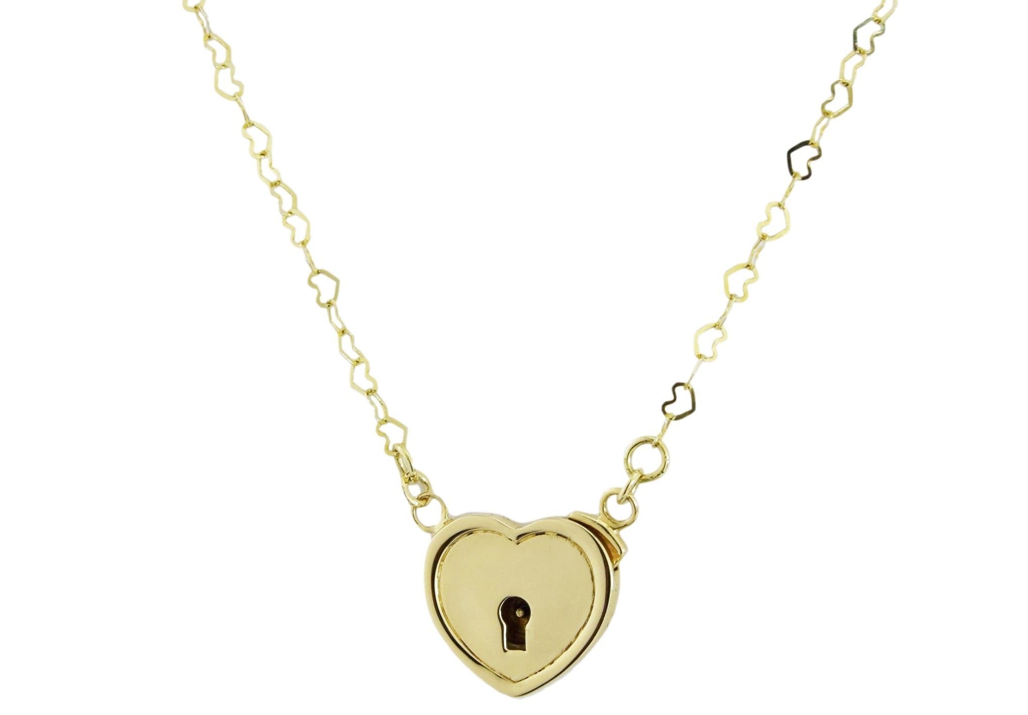 Hearts w/ Hearts Solid 14K Gold Locking BDSM Day Collar