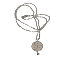 BDSM Dominant Gift - Custom Engraving Triskelion Pendant Necklace Solid 925 Sterling Silver w/Secret Key option