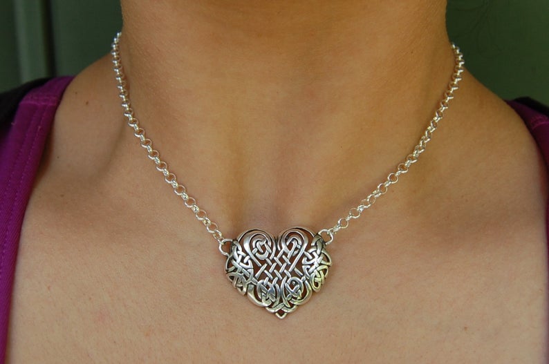 Celtic Heart Solid 925 Sterling Silver BDSM Day Collar   g2