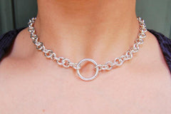 Heavy O Ring Cable Solid 925 Sterling BDSM Day Collar   g1