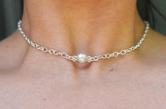 Classic Oval link 925 Sterling Silver BDSM Day Collar   g5