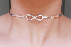 Solid 925 Sterling Silver Micro Infinity BDSM Cuff Collar   g1