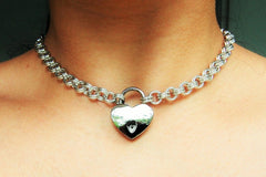 Double Link Heavy Solid 925 Sterling Silver BDSM Day Collar   g3