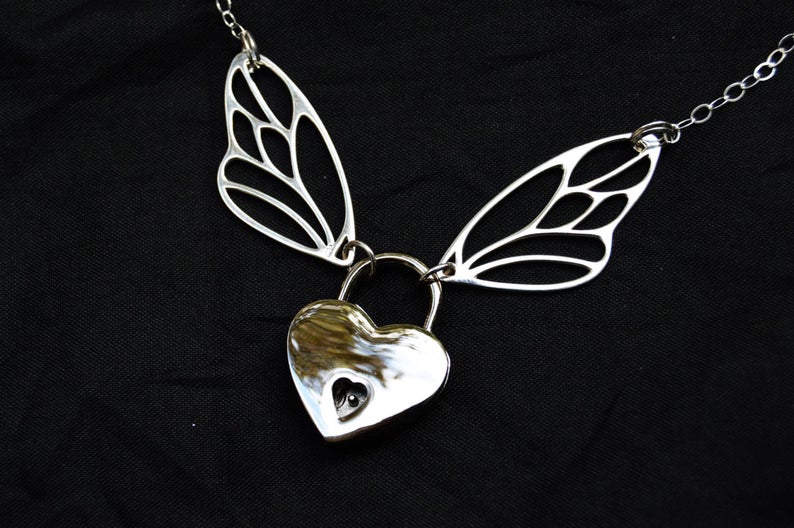 Solid 925 Sterling Silver Butterfly Wings BDSM Day Collar   g2