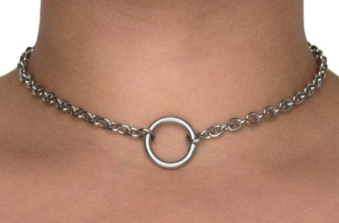 316L Surgical Stainless Steel Medium O ring BDSM Day Collar   s2