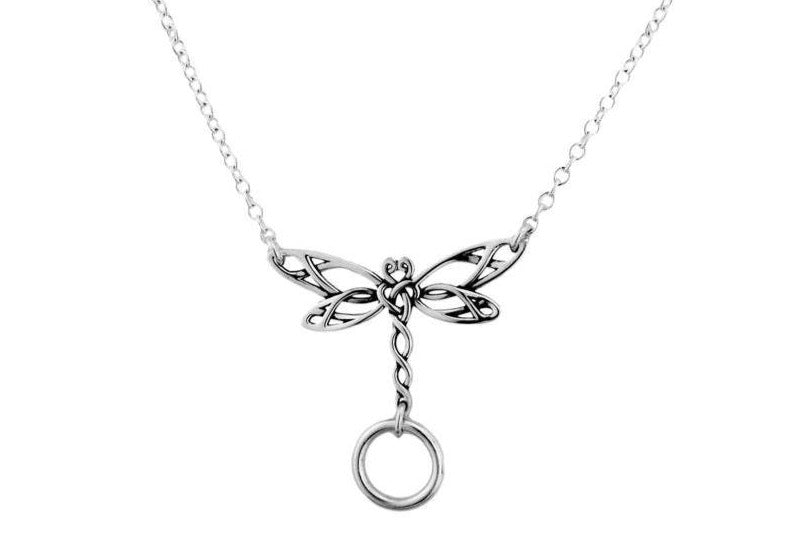 Celtic Dragonfly O Ring Solid 925 Sterling Silver BDSM Day Collar   g2