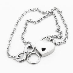 BDSM Locking Day Collar O-Ring Infinity 316L Surgical Stainless Steel   s2