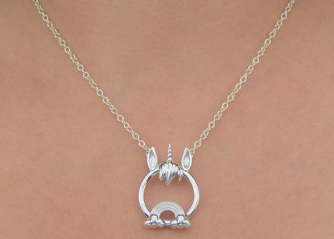 Solid 925 Sterling Silver Pet Unicorn O Ring BDSM Day Collar   g2