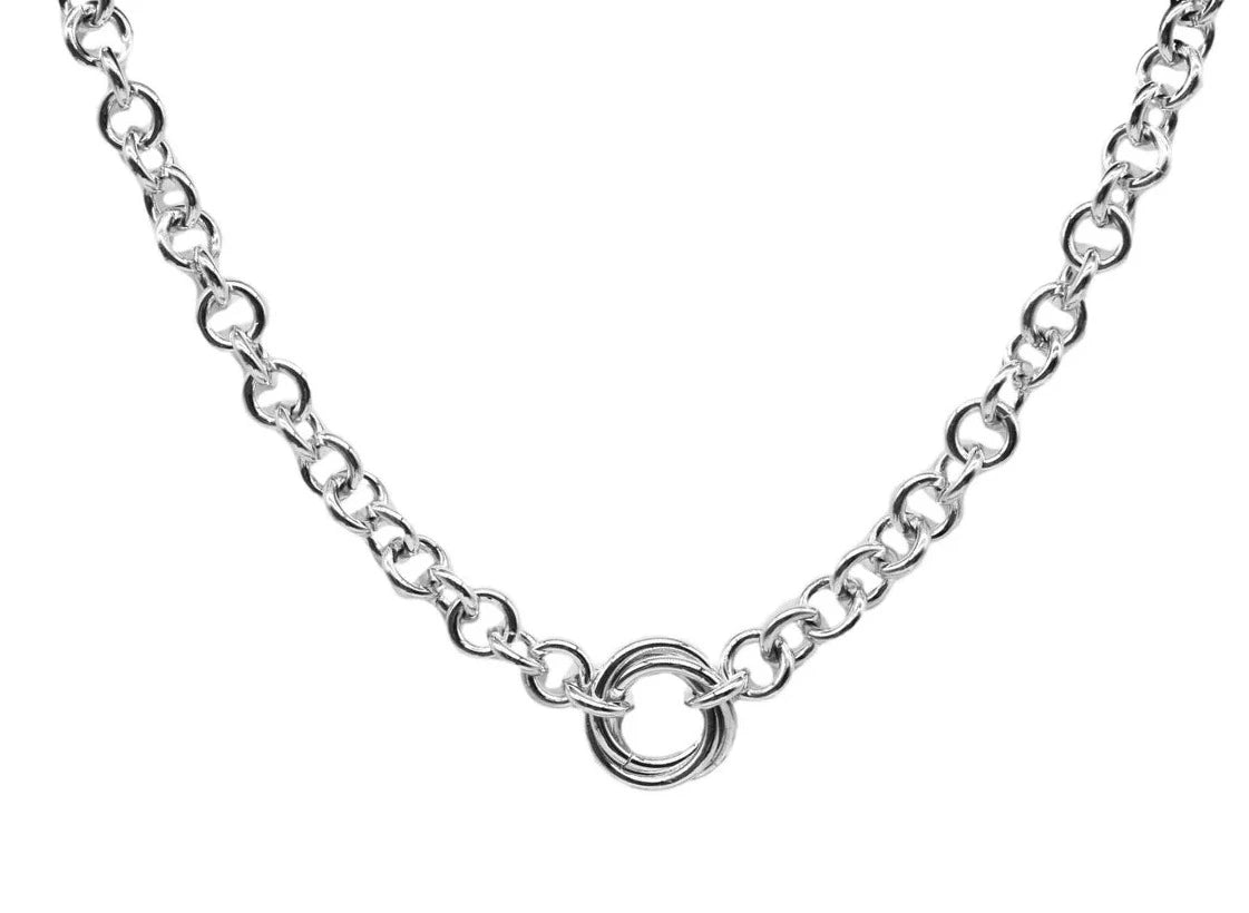 BDSM Submissive Locking Eternity Celtic Knot Ankle Day Collar Heavy Solid 925 Sterling Silver Anklet g3