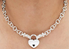 Littles 24/7 Wear Secret Locking Heavy Teddy Bear Submissive BDSM Day Collar  DDLG Solid 925 Sterling Silver Discreet Necklace   g3