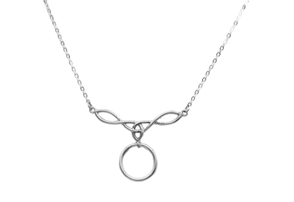 Micro Infinity Double Celtic Knot O ring Minimalist  Solid 925 Sterling Silver BDSM Day Collar    g2