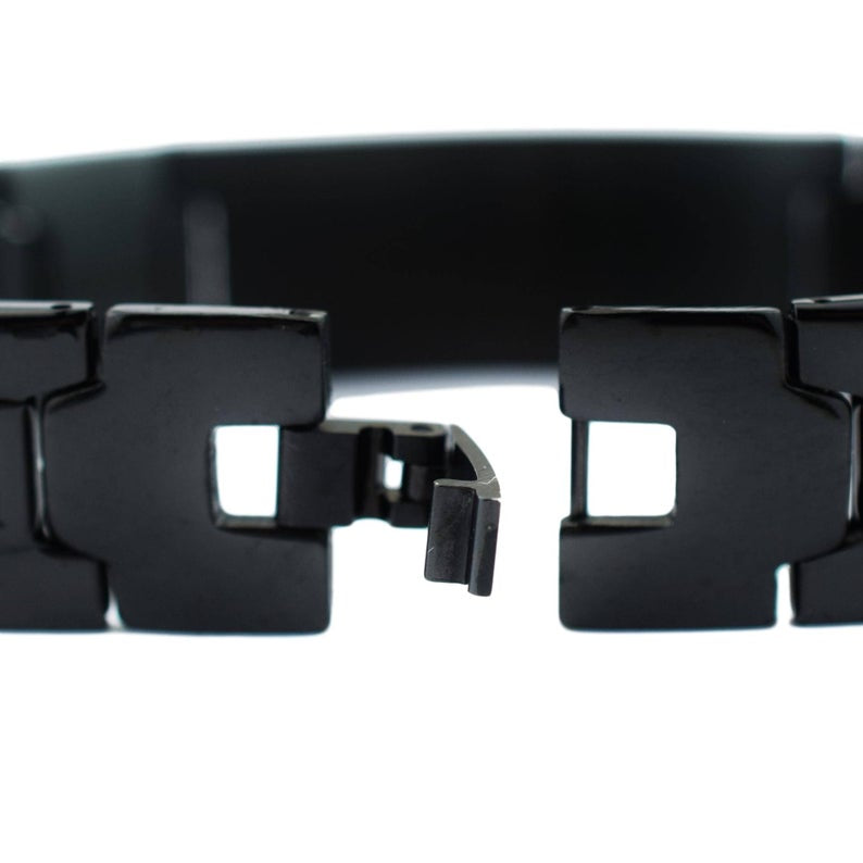Custom Engraving Dominant High Quality 316L Black Coated Surgical Stainless Steel High Quality BDSM Master Bracelet