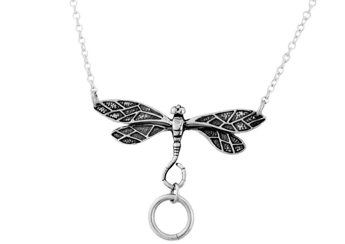 925 Sterling Silver Dragonfly O ring BDSM Day Collar   g2