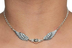 Fancy Angel Wings Solid 925 Sterling Silver BDSM Day Collar   g5