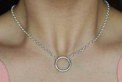 Med O Ring Solid 925 Sterling Silver BDSM Day Collar g2