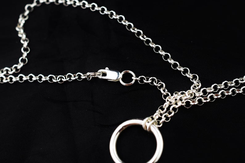 Med O Ring Solid 925 Sterling Silver BDSM Day Collar g2