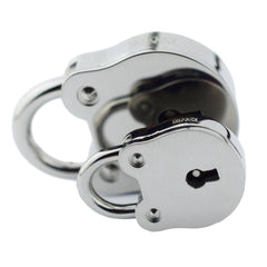World's Only Solid 316L SURGICAL STAINLESS STEEL HYPOALLERGENIC Functional Round Padlock Lock & One Key BDSM Slave Sub Bondage Collar