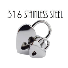 World's Only Solid 316L SURGICAL STAiNLESS STEEL HYPOALLERGENiC Functional Padlock Lock & One Key BDSM Slave Sub Bondage Collar 