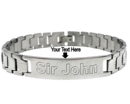 Dominant Top Gift: Custom Engraving High Quality 316L  Surgical Stainless Steel  Classic BDSM Master Bracelet